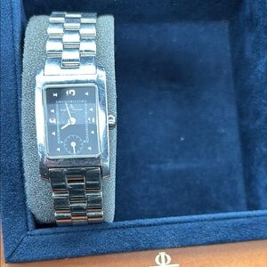 Women’s Baume and Mercier Stainless Steel Watch with Black Dial